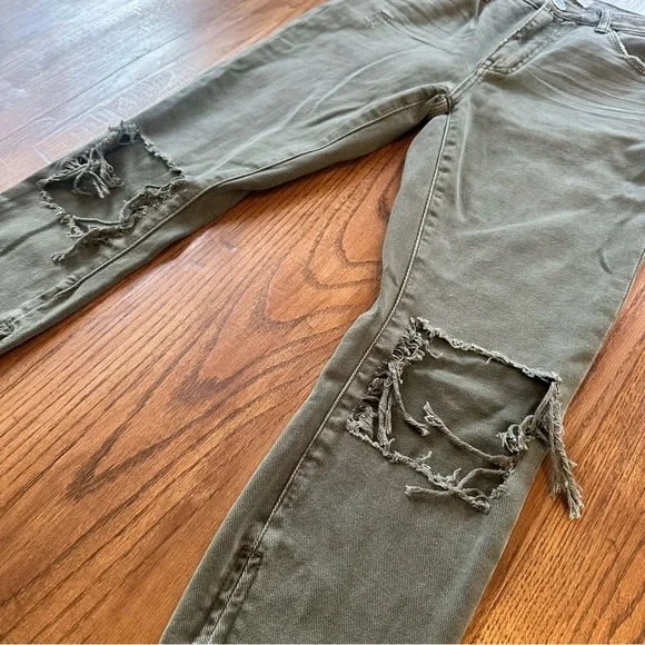 NWT One Teaspoon Freebirds Distressed High Waisted Pants Jeans Super Khaki Sz 27 - Picture 5 of 16